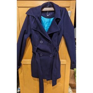 Jou jou‎ women jacket size  Small PURPLE Double Breasted Pea Coat